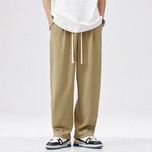Oem diseño de logotipo personalizado estilo americano versátil para la primavera de 2023 pantalones de chándal rectos sueltos de color caqui negro para hombres - Product Image 2