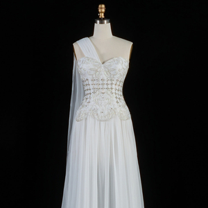 Jancember LSZ285 Elegante Vestido de Fiesta de Noche con Capa de un Solo Hombro y Cristales - Product Image 4
