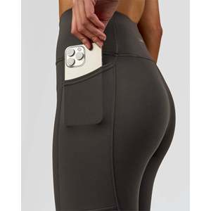 Rep Ultra High-Rise Full Length Yoga <b>Leggings</b> with Pockets-Onyx-White Tie Dye Thermal Push-Up <b>Nylon</b>-Spandex XL - Product Image 2