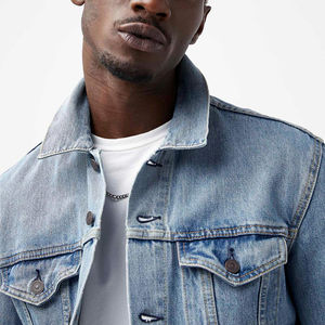 Veste en jean légère pour homme, classique, boutonnée, coupe slim, manches longues, en coton, vêtement décontracté, style camionneur - Product Image 5