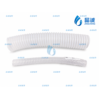Tuyau flexible hélicoïdal en PTFE corrugué hautement personnalisable de 1, 1-1/2 et 2 pouces, compatible avec les systèmes de décharge pour l'industrie