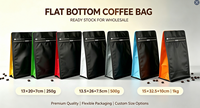 Sac à café à fond carré Lebei de qualité alimentaire avec matériau MOPP/VMPET/PE, thermoscellable, réutilisable, à fermeture éclair, à fond à 8 côtés, prêt à être expédié