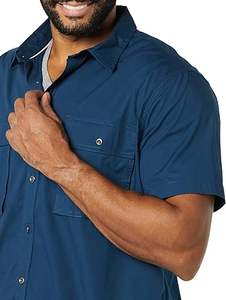 เสื้อเชิ้ตแขนสั้นมีกระเป๋าสำหรับผู้ชายเสื้อทรงพอดีตัวมาตรฐานคุณภาพสูง - Product Image 3