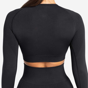 Ensembles de yoga et de sport pour femmes sur mesure en gros / Qualité supérieure 100% coton, vêtements de sport sans couture, ensemble de fitness pour femmes - Product Image 5