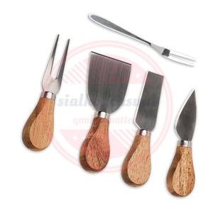 Juego de cuchillos de queso de acero inoxidable con mango de madera Premium para uso doméstico y restaurante Juego de cuchillos de queso de 5 piezas - Product Image 2