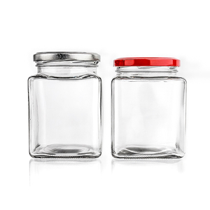 Tarro de Vidrio Cuadrado de Primera Calidad de 180ml, 280ml, 380ml, <span class=keywords><strong>500ml</strong></span>, 730ml con Tapa de Hojalata para Alimentos para Bebés, Azúcar y Chicles - Product Image 1