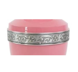Nouvelles urnes en métal Vintage couleur rose avec bande de gravure urnes funéraires en métal pour accessoires funéraires urnes pour adultes - Product Image 5
