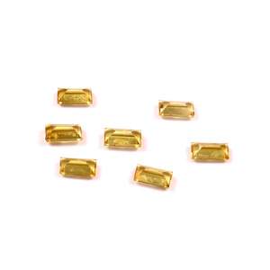Saphir jaune cultivé en laboratoire, taille baguette 1,5x3mm, facetté, calibré, pierre précieuse lâche certifiée pour la fabrication de bijoux, vente en gros - Product Image 3
