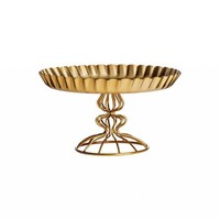 Belle base de feuille d'or brillante avec support de gâteau de tasse de dessus de table de décor à la maison de haute qualité