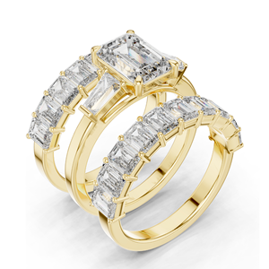 Bague de fiançailles en diamant de laboratoire taille émeraude 6,24 carats, clarté VVS-VS EF, or 18 carats, 14 carats, 10 carats et argent 925, rose, jaune, blanc - Product Image 5