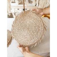 Ensemble du fabricant vietnamien 4 napperons tissés en jonc de mer Boho décor de table à manger pour cuisine FBA pour Amazon prêt à l'emploi