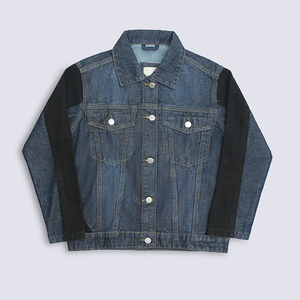 แจ็กเก็ตยีนส์สีน้ำเงินวินเทจของผู้ชายสำหรับฤดูหนาวสไตล์เมืองลำลองสำหรับยิมและกลางแจ้งใช้งานได้ทุกวันผลิตในปากีสถาน - Product Image 5