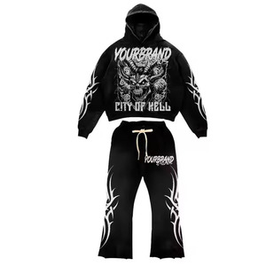 Dernier design, survêtements confortables personnalisés imprimés en sublimation, grandes tailles, avec logo, unis, effet délavé, coupe-vent - Product Image 2