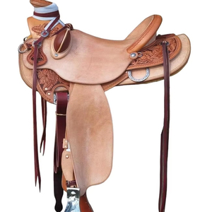 Sillín occidental de estilo inglés de calidad superior 100% equipo de equitación esencial de cuero duradero hecho a mano para ecuestre - Product Image 1