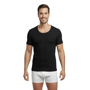 Sous-vêtements à manches courtes en coton biologique avec votre marque pour hommes avec votre logo et votre design personnalisés - Product Image 1