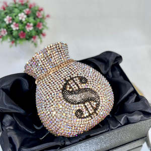 Handmade Crystal Pearl PU Leather Clutch Purse Evening Party Wedding Bridal Handbag Elegant Designer Rhinestone Bag Wholesale - Product Image 4