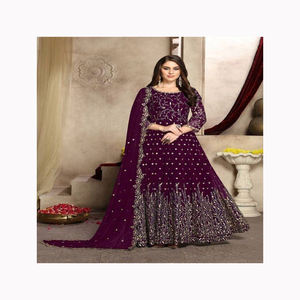 Vêtements islamiques traditionnels indiens pakistanais Salwar kameez Handmade Gotta Press design robe musulmane élégante comme lehenga choli - Product Image 3