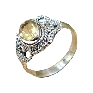 Anillos de compromiso de citrino para mujer, anillo de plata de ley 925, diseño hecho a mano, anillo de boda, regalo de Navidad, joyería para ella - Product Image 1
