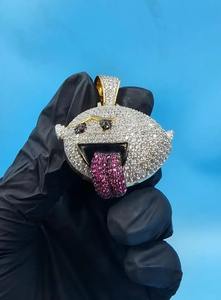 Colgante de Plata de Ley 925 con Incrustaciones de Diamantes de Moissanita, Joyería Hip Hop - Product Image 3