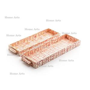 Juego de bandeja para servir alimentos de madera y madreperla de 2 tamaños diferentes Bandeja de fechas de chocolates para uso doméstico en hoteles - Product Image 4