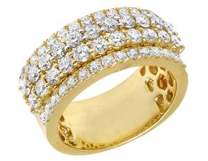 Entièrement glacé Moissanite diamant rond en argent sterling S925 plaqué or bague pour femme cadeau d'anniversaire - Product Image 1