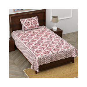 Ensemble de draps double à motif floral imprimé de pigments organiques brodé en Inde en 100% coton pour les détaillants à domicile conscients - Product Image 6