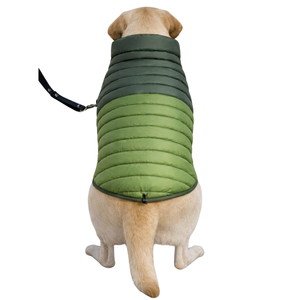 Veste d'hiver PuffShield Veste matelassée pour chien verte Chaude Légère Gilet matelassé pour chiens de petite, moyenne et grande taille Temps froid - Product Image 2