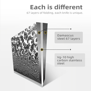 มีดเชฟดามัสกัสด้ามมีดสแตนเลสใบมีดเหล็กดามัสกัสสำหรับใช้ในครัว - Product Image 4