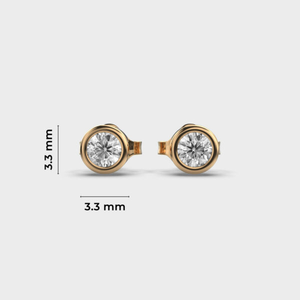 Boucles d'oreilles élégantes en or 10 carats avec diamants de laboratoire pour femmes Boucles d'oreilles solitaires classiques scintillantes parfaites pour un usage quotidien - Product Image 6