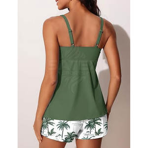 Two Piece <b>Swim</b> Top and <b>Shorts</b> Set Stylish Design Quick Dry Fabric for Water Sports <b>Women</b> <b>Swim</b> Top and <b>Short</b> - Product Image 2