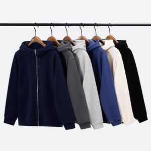 Fournisseur d'usine, sweat-shirts à capuche zippés de haute qualité personnalisés, doublés en polaire 400g, sweat-shirts lourds - Product Image 1