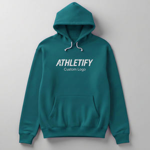 Sweat à capuche basique en coton mélangé pour hommes avec poignets et ceinture côtelés Sweat à capuche classique idéal pour les besoins de superposition - Product Image 1