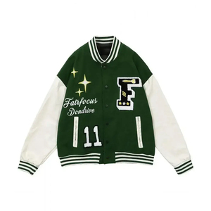 Chaqueta universitaria transpirable Clásica de Invierno personalizable para hombre, tela de lona, cuello levantado, doble botonadura, Impresión de logotipo personalizado - Product Image 1