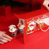 GMI Boîtes à 4 trous pour pâtisseries, cupcakes, brownies Boîtes à biscuits en papier de Noël