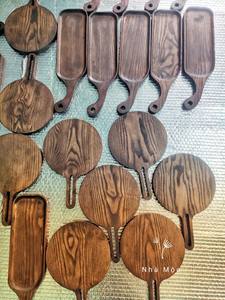 Assiette en bois d'acacia naturel plat moderne morden personnalisé servant de la nourriture ustensiles de cuisine réutilisables vaisselle en bois - Product Image 5