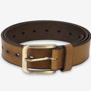 Cinturón informal de cuero para hombre y mujer, accesorio hecho a mano de dos tonos, personalización disponible - Product Image 1