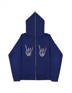 Collection Hiver Sweat-shirt de haute qualité Sweat-shirt à capuche pour hommes et femmes Oversized Long Zip With Printed 100% Cotton Sweatshirt For Men - Product Image 2