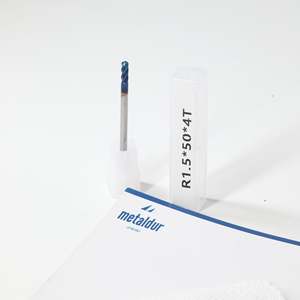 Metaldur 3*50 4ขลุ่ย65HRC แบนสีฟ้าเคลือบนาโนบอลบอลจมูก CNC ควบคุมดีบุกเคลือบดีบุกสภาพใหม่การสนับสนุน ODM - Product Image 1