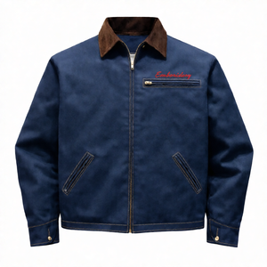 Veste pour homme, veste de travail en toile de canard vintage lavée, veste utilitaire à fermeture éclair lourde, style Detroit - Product Image 3