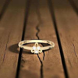 E-F กะรัต/VVS-VS เพชรโมอิสซาไนต์ทรงกลมตัดเพชรชุดแหวนที่ได้แรงบันดาลใจจากดอกไม้สไตล์มินิมอลทำจากเงินสำหรับผู้หญิง - Product Image 2