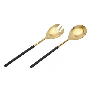 Ensemble de 2 couverts dorés pour la maison et l'hôtel Cuillère et fourchette à salade en laiton de haute qualité avec manche en résine pour la Offre Spéciale - Product Image 2