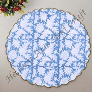 Serviette de table ronde moderne imprimée à la main 100% coton Design unique pour avion, hôtels et usage domestique EN033 - Product Image 6