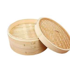 Panier vapeur en bambou antiadhésif écologique avec couvercle pour une cuisine saine pour Dim Sum - Product Image 5