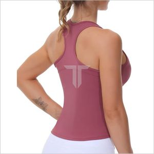 Camiseta sin mangas de entrenamiento con espalda cruzada informal para mujer, de lona transpirable de secado rápido, sujetador cuadrado ajustado integrado, espalda de diseño sostenible - Product Image 4