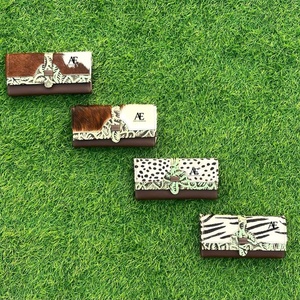 Cartera de piel con estampado de animales reales para mujer, funda de teléfono elegante, nueva llegada, gran oferta, bolso de mano de cuero con estampado en relieve occidental - Product Image 1