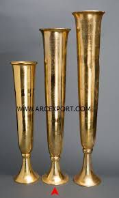 Trompette moderne plaquée or pour décoration de mariage, pièce maîtresse, design fantaisie poli clair, trompette élégante à un prix abordable - Product Image 5