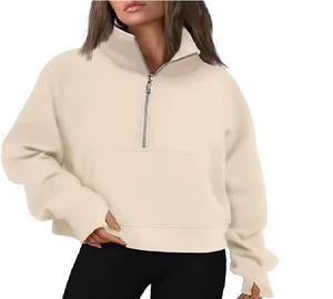 New Design Customize Logo Color <b>Women</b> Luxury Golf <b>Hoodies</b> Blank Crew Neck Half Zip up Pocket Half <b>Zipper</b> <b>Hoodies</b> - Product Image 5