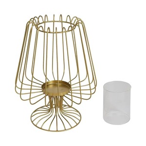 Vintage Metal Brass <b>Candle</b> Holders With Glass Lanterns and <b>Candle</b> Stand Set for Wedding <b>Dinner</b> Table Decor - Product Image 3