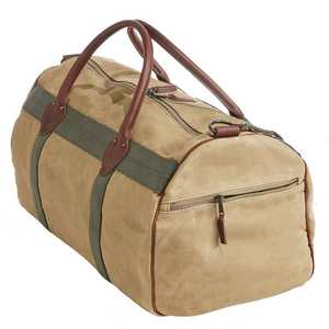 Sac fourre-tout de voyage unisexe en toile et cuir PU Sac de voyage Sac de voyage Weekender bagage à main de nuit Sac de sport en toile personnalisé pour hommes - Product Image 3