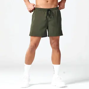 Lightweight Moisture Wicking Fabric Khaki Essential 5 Inch Shorts with Contour Side Panels and Inner Mesh Pants